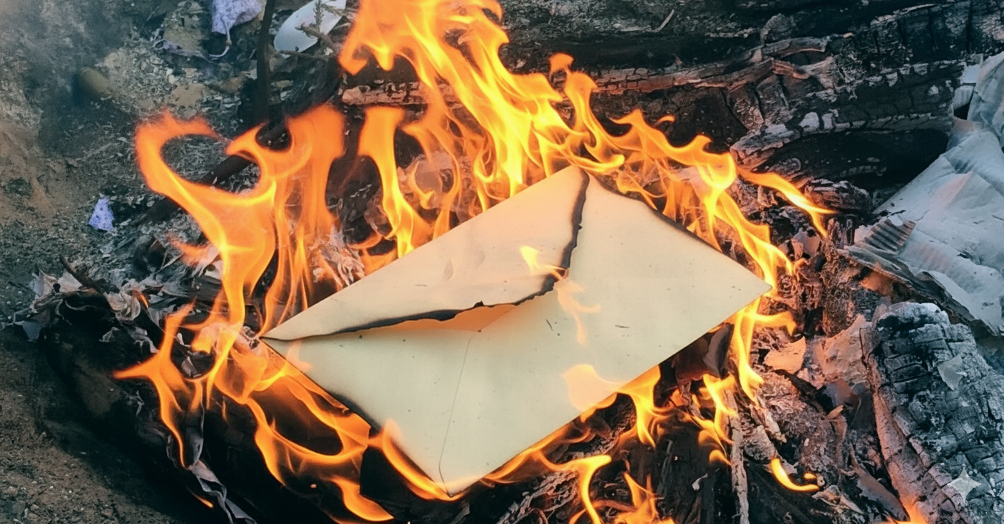 手紙を燃やす